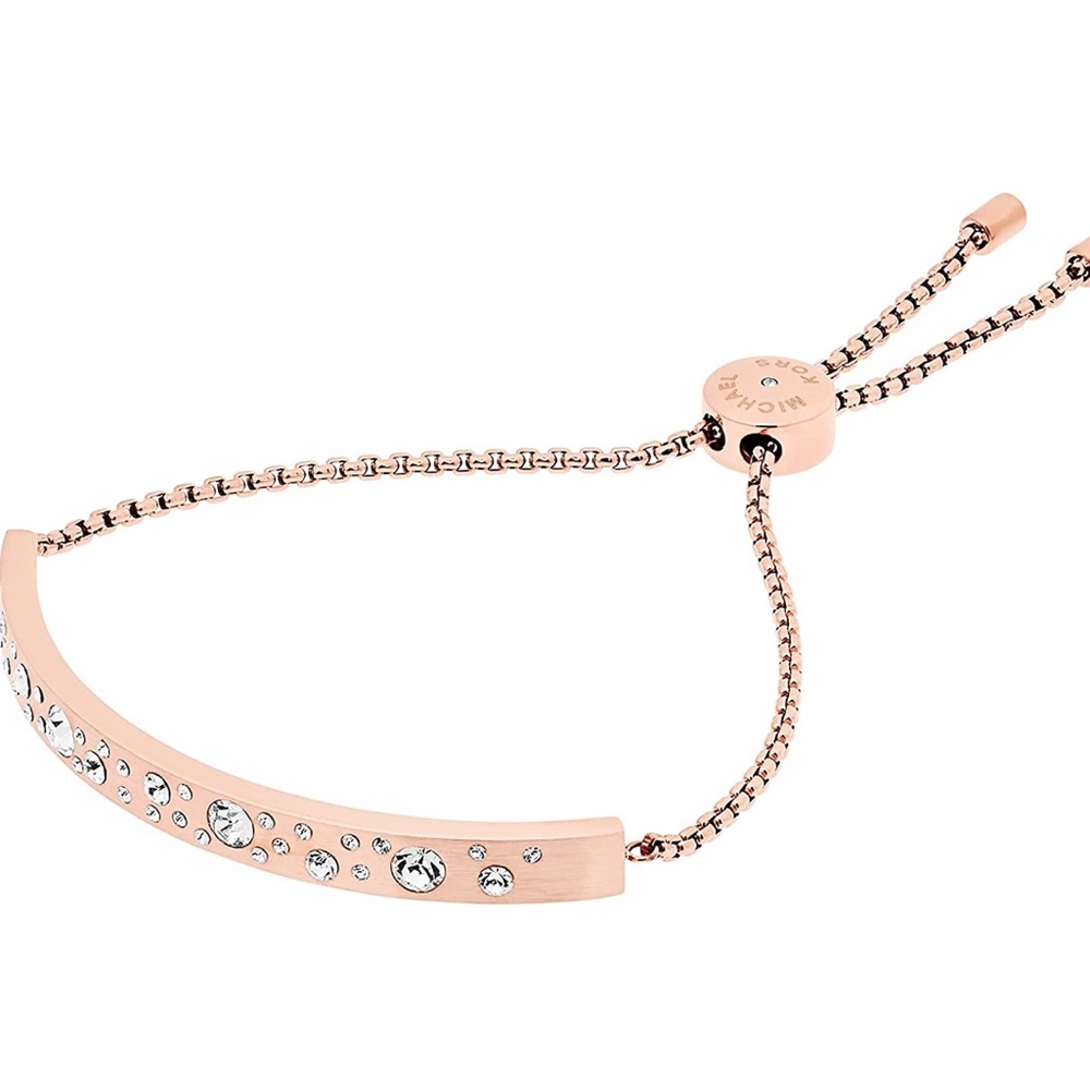 $78 Michael Kors RoseGold-Tone Crystal Slider Bracelet